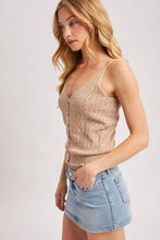 Load image into Gallery viewer, Pointelle Ruffled Knit Hem Tank
