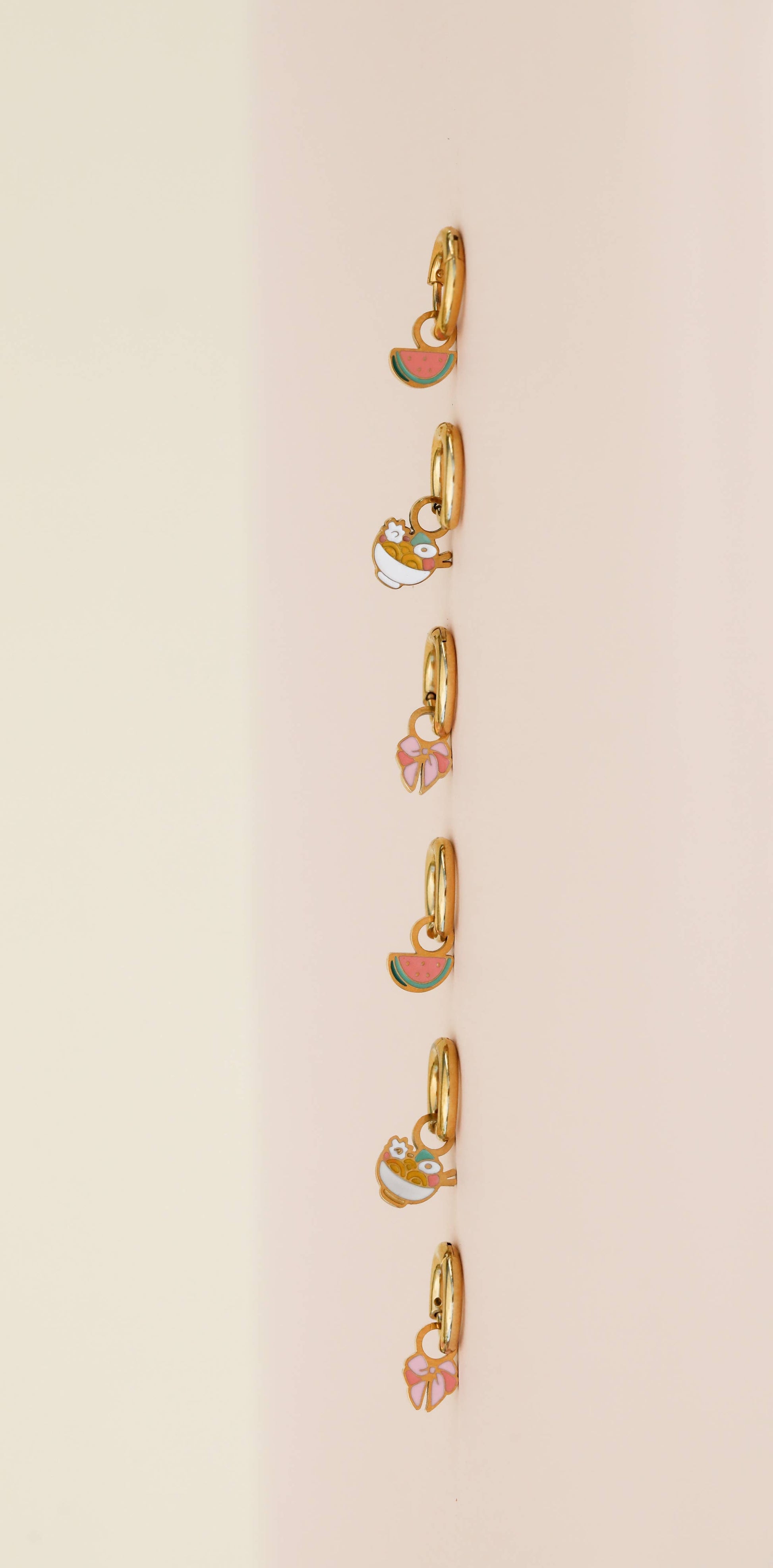 Watermelon Enamel Charm Hoop 