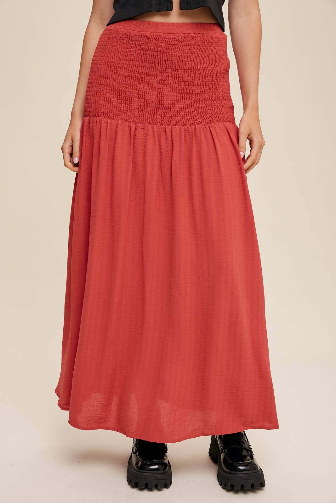 Convertible Shirred Maxi Skirt & Dress
