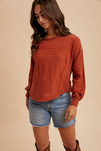 Load image into Gallery viewer, Lace Inset Long Sleeve Top
