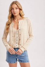 Load image into Gallery viewer, Pointelle Ruffled Knit Hem Tank
