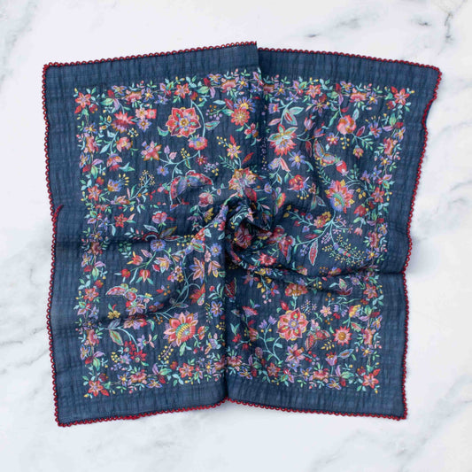 Floral & Butterfly Cotton Rayon Scarf