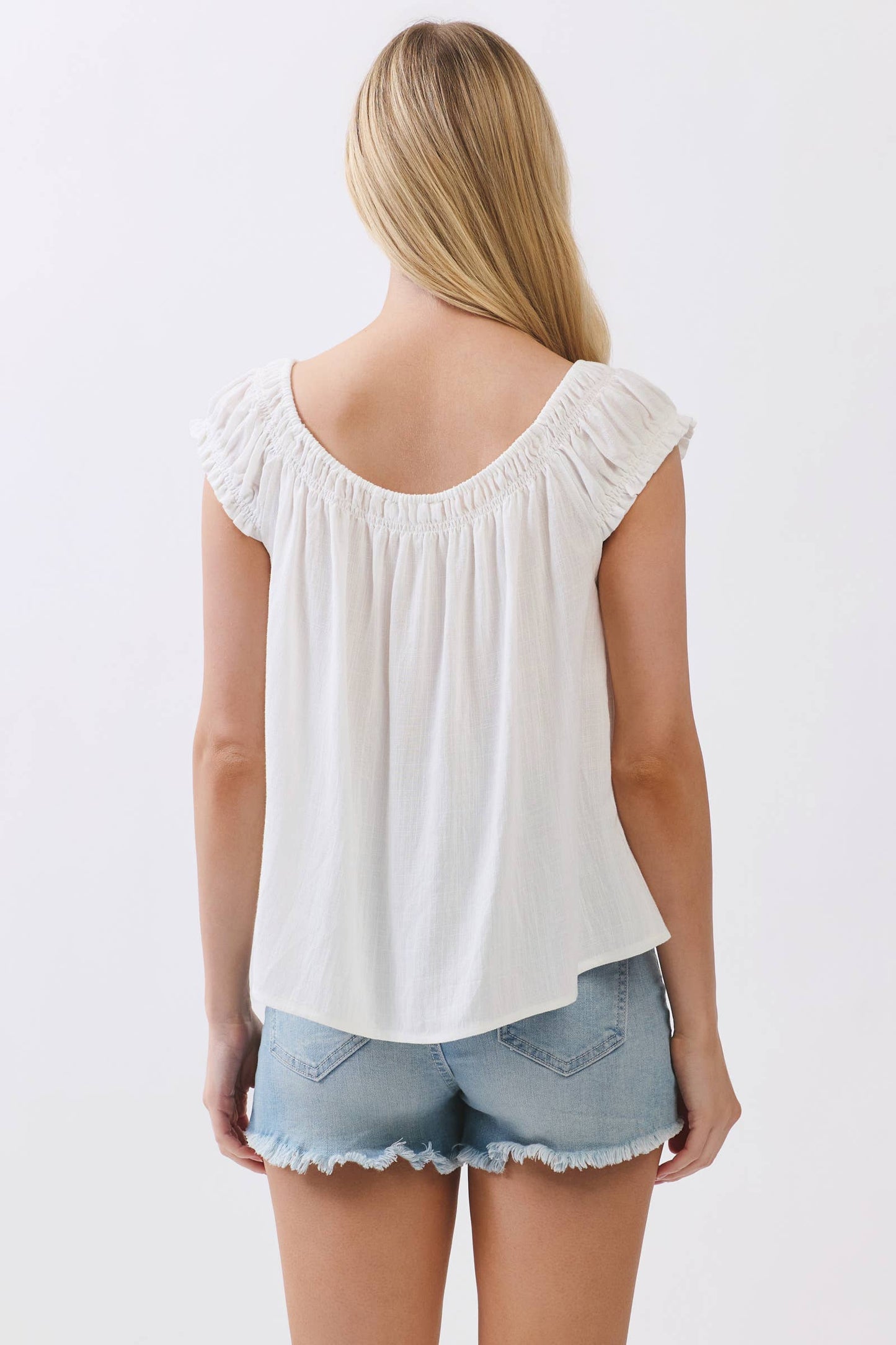 Sleeveless Peasant Blouse