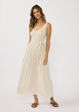 Load image into Gallery viewer, Sleeveless V Neck Smocked Bodice Midi Dress
