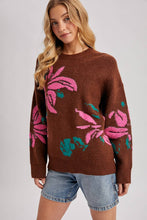 Load image into Gallery viewer, Textured Floral Pullover Sweater
