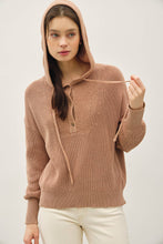 Load image into Gallery viewer, Knit Henley Hoodie Sweater
