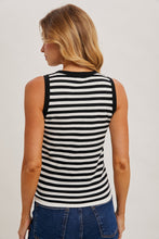 Load image into Gallery viewer, Black and White Striped Tank
