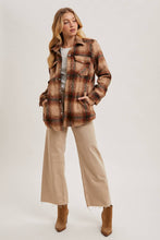 Load image into Gallery viewer, BRUSHED FLANNEL BUTTON DOWN SHACKET

