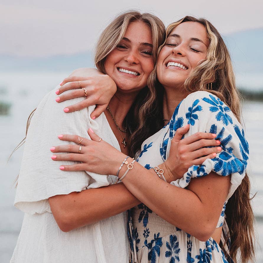 "Sisters" Gold and Pearl Shareable Hair Tie Bracelet Set 