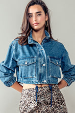 Load image into Gallery viewer, Cropped Drawstring Hem Jacket
