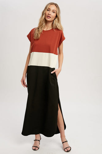 Color Block Maxi Dress BluIvy