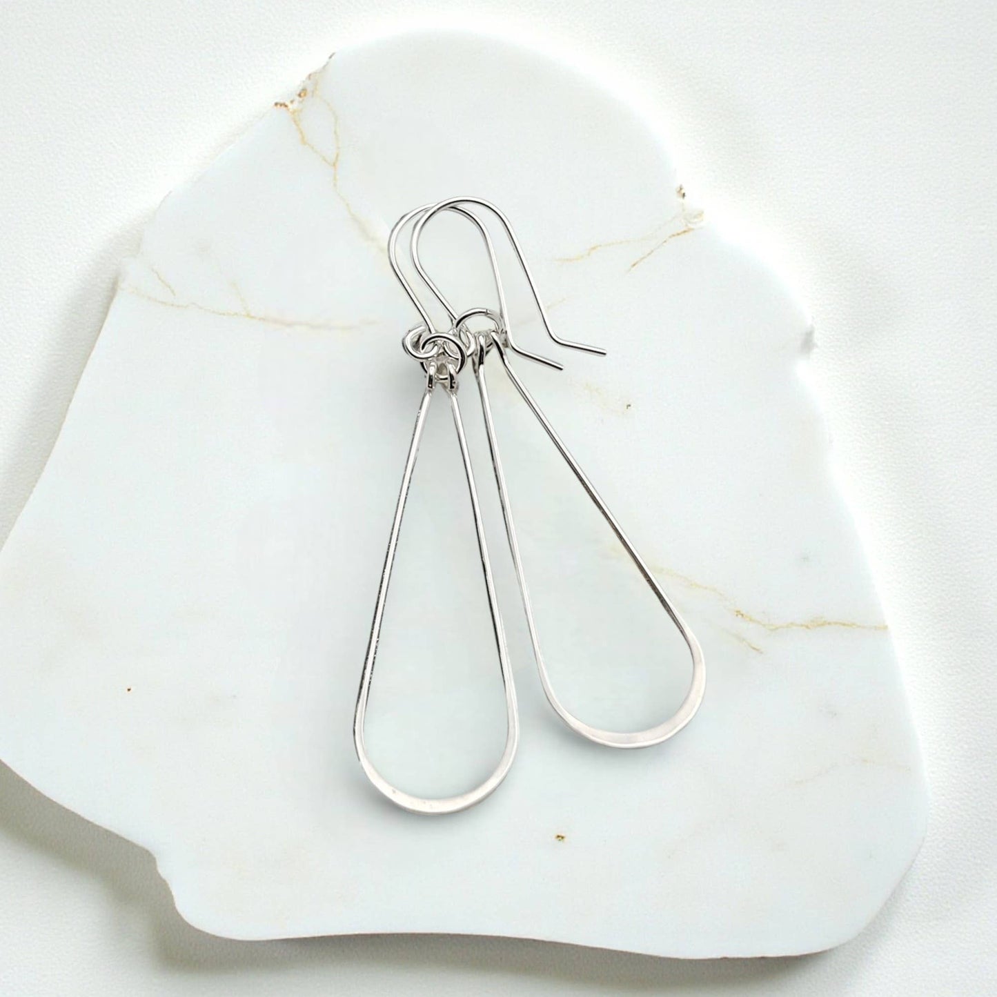 Sterling Silver Hoops - Hammered Earrings 