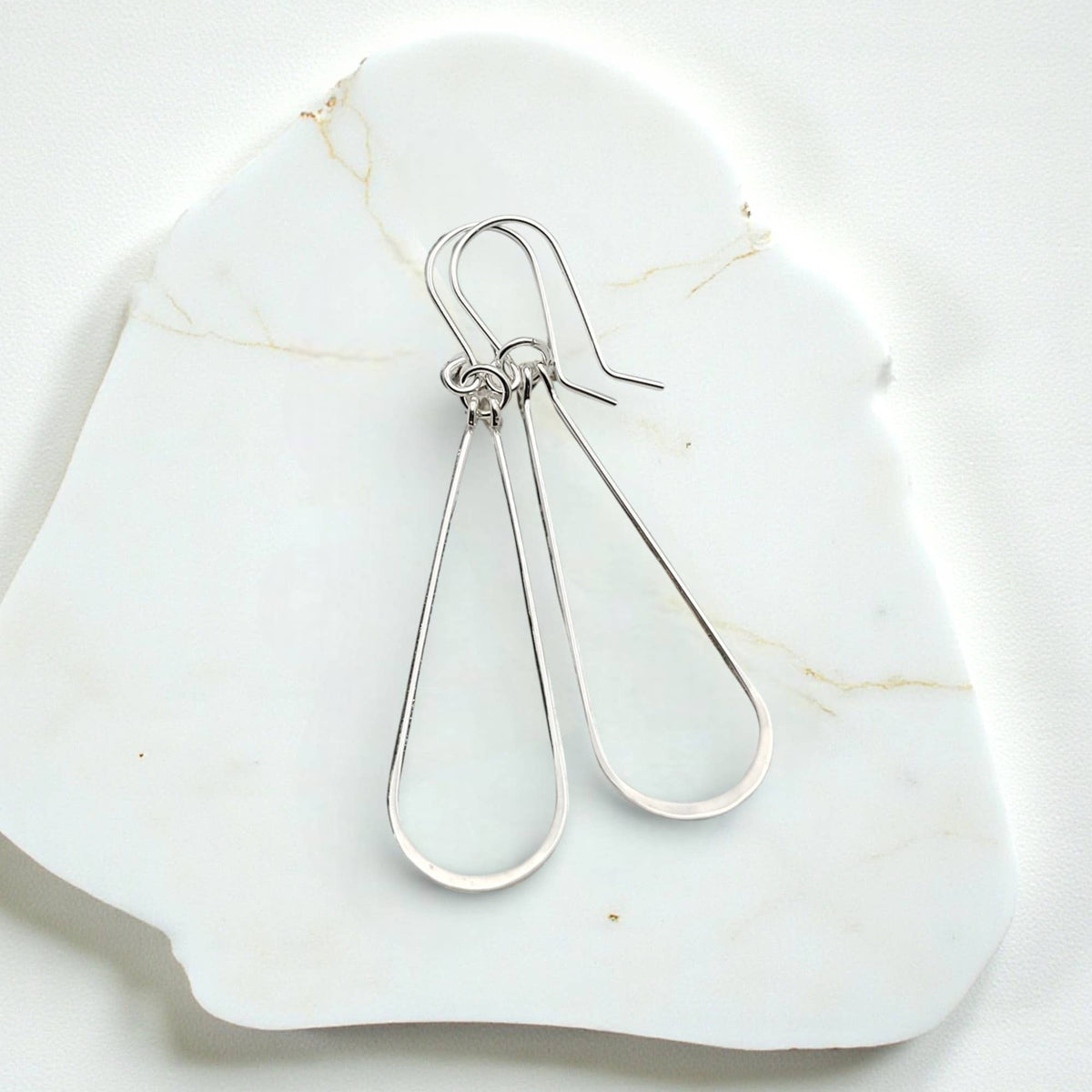 Sterling Silver Hoops - Hammered Earrings 