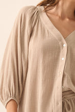 Load image into Gallery viewer, Textured 3/4 Sleeve Blouse Promesa
