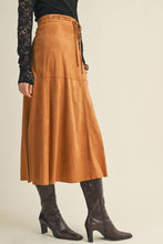 Load image into Gallery viewer, Drawstring Suede A-Line Skirt
