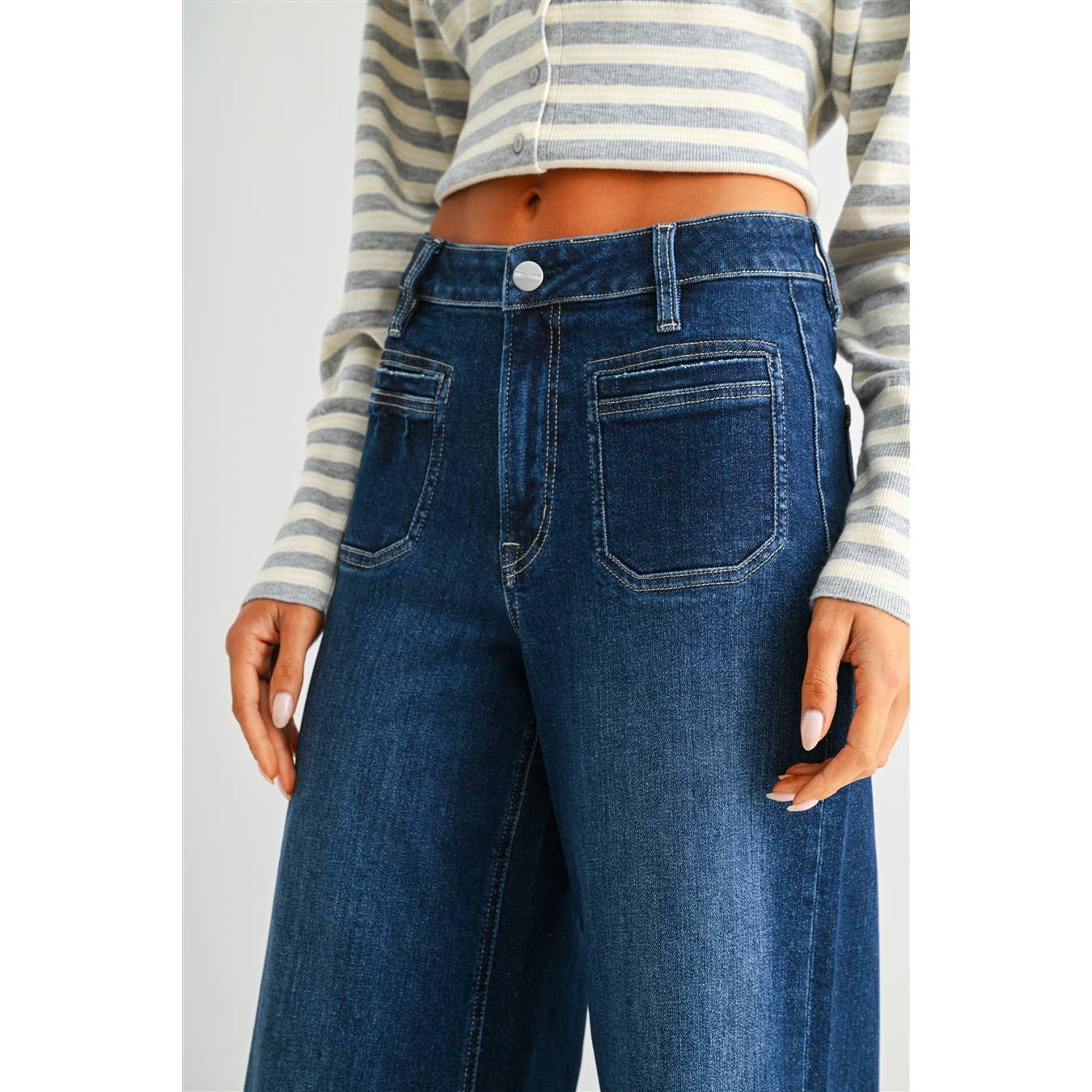 Mica High Rise Crop Patch Pocket Jean