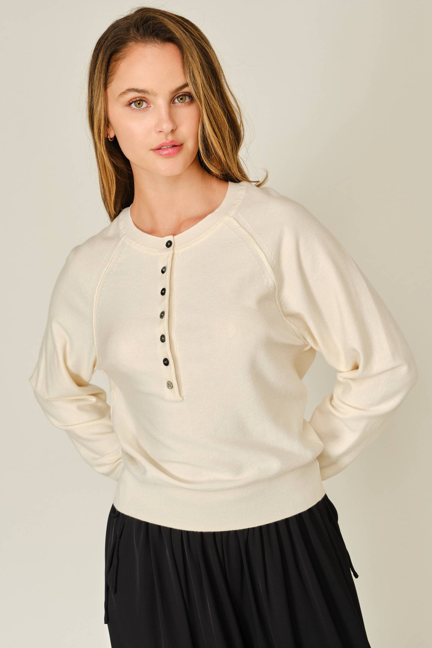 Grey Cashmere Button Down Sweater