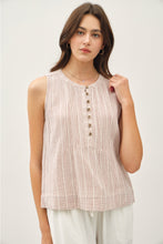 Load image into Gallery viewer, Amber Striped Gauze Tank
