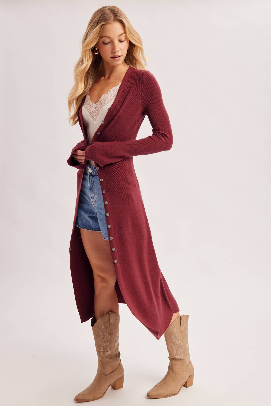 v-Neck Button Down Dress
