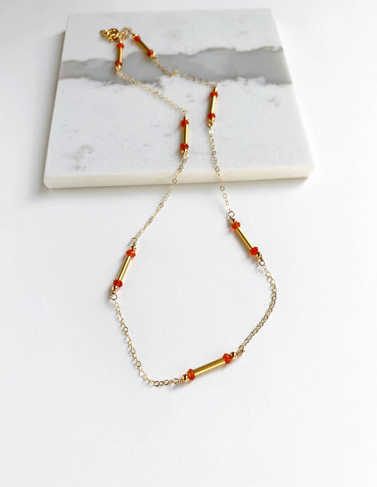 Carnelian Bar Necklace