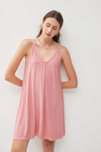 Load image into Gallery viewer, Coral Ribbed V-Neck Mini Dress
