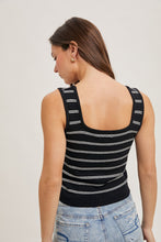 Load image into Gallery viewer, Black And White Striped Tank
