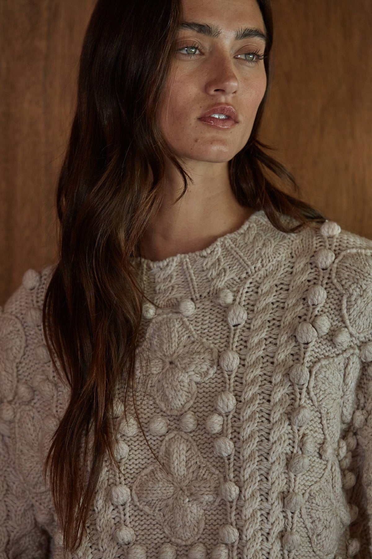 Knit Sweater Cable Knit Long Sleeve Pullover Top
