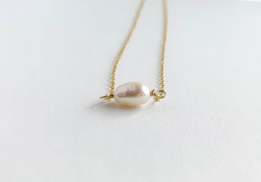 Single Pearl Necklace | June Birthstone