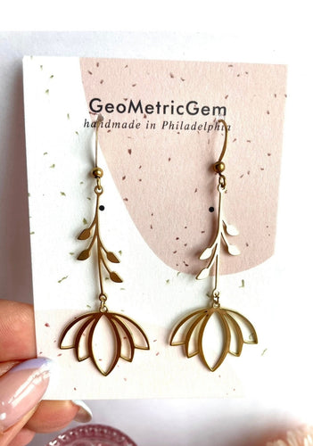 The Lotus Flower Earrings GeoMetricGem