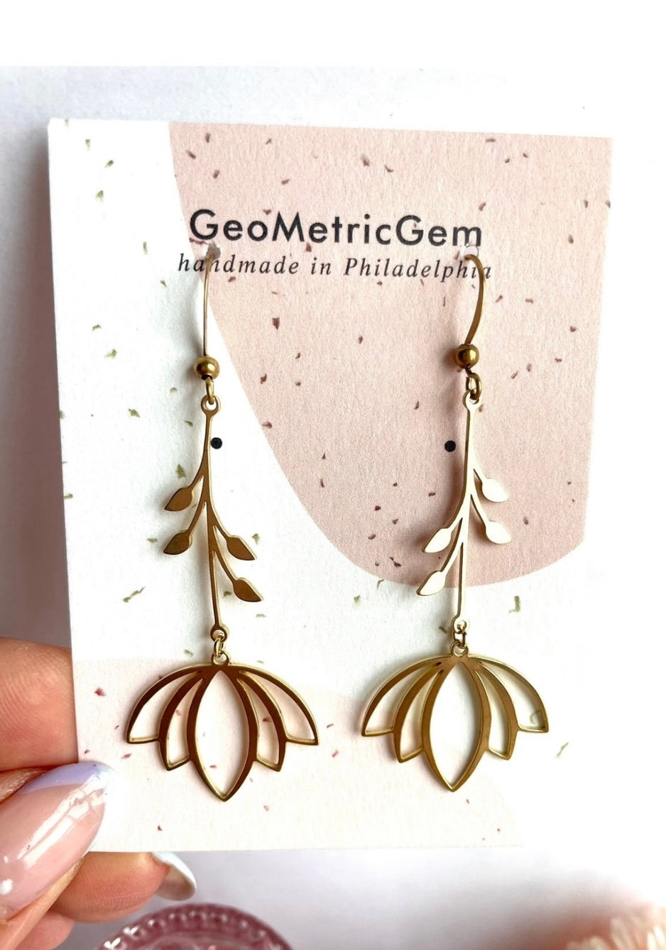 The Lotus Flower Earrings GeoMetricGem