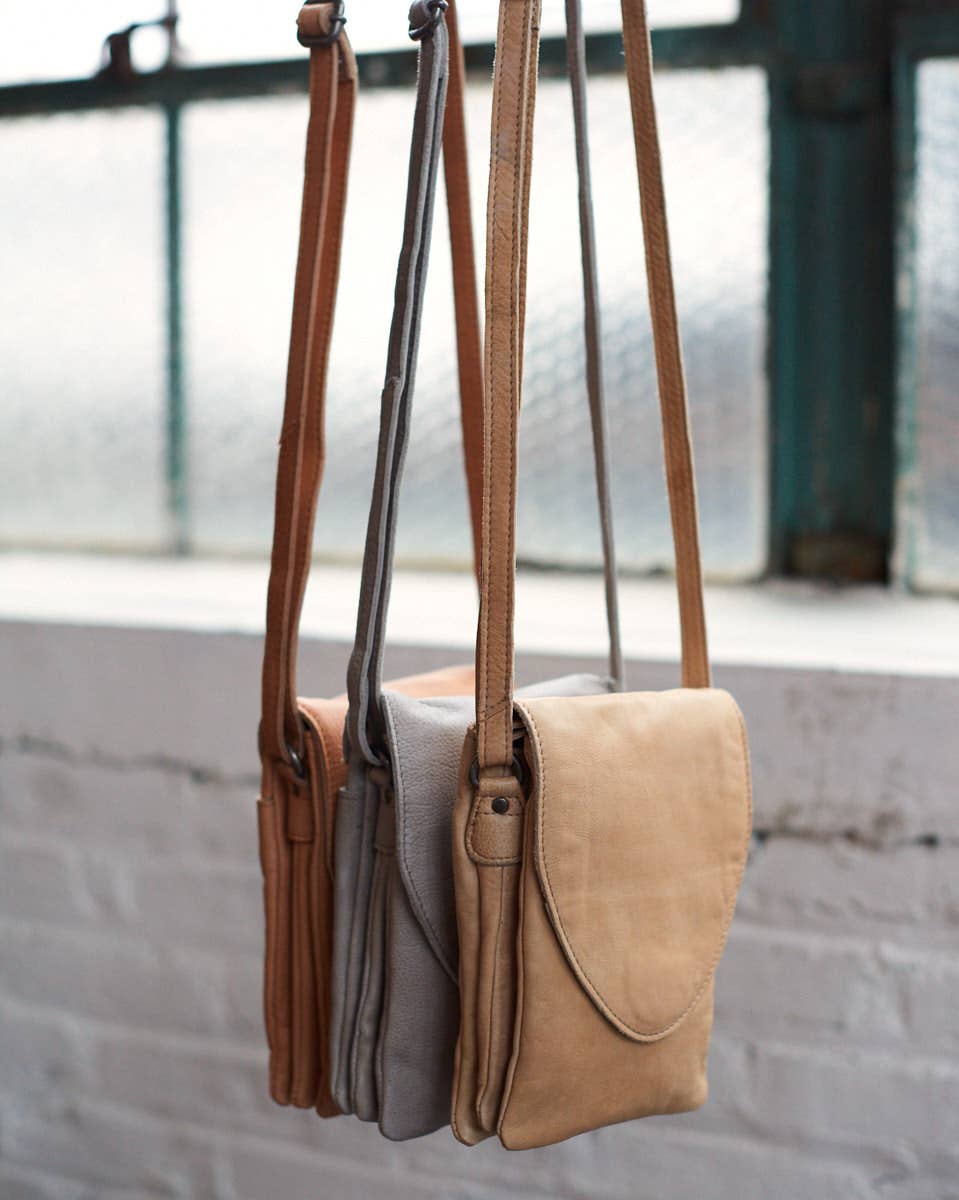 Pippa Handcrafted Leather Crossbody Bags: Denim