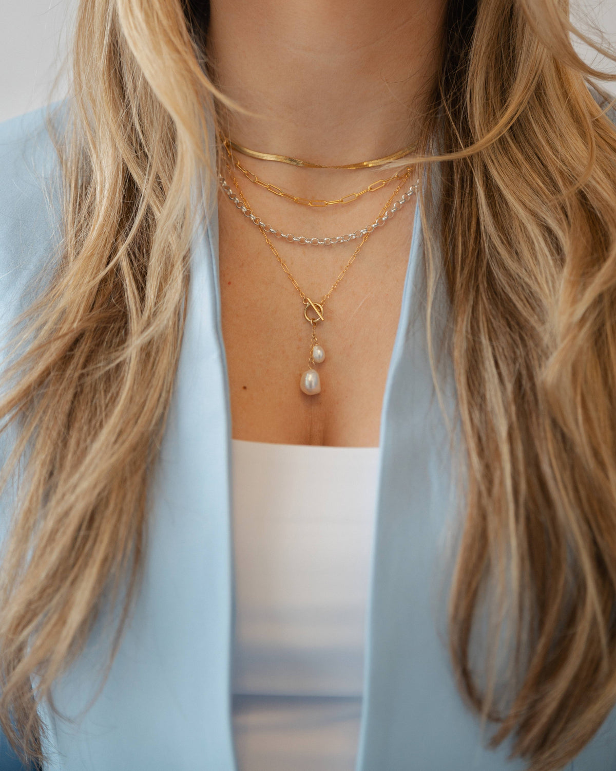 Brynn Pearl Toggle Gold Filled Necklace