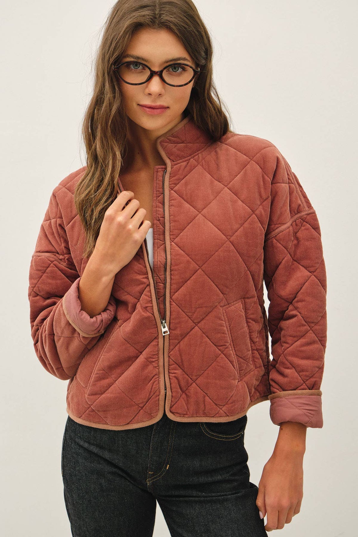 Quilted Corduroy Cropped Jacket