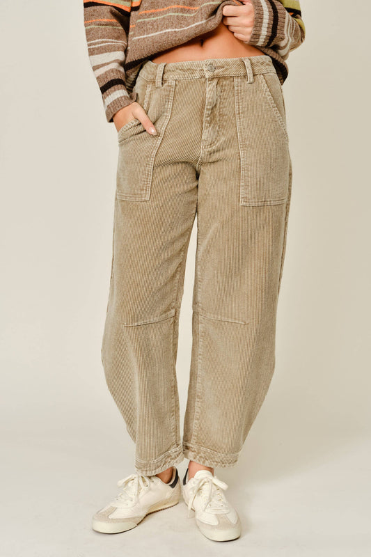 Corduroy Relax Fit Barrel Pants