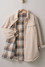 Load image into Gallery viewer, Plaid Lined Corduroy Flannel Shacket
