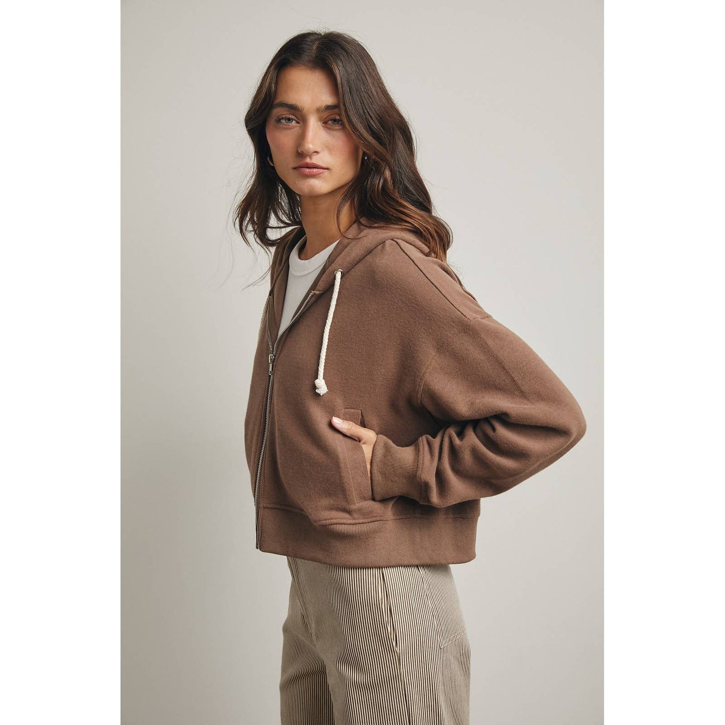 Soft Knit Cropped Hoodie