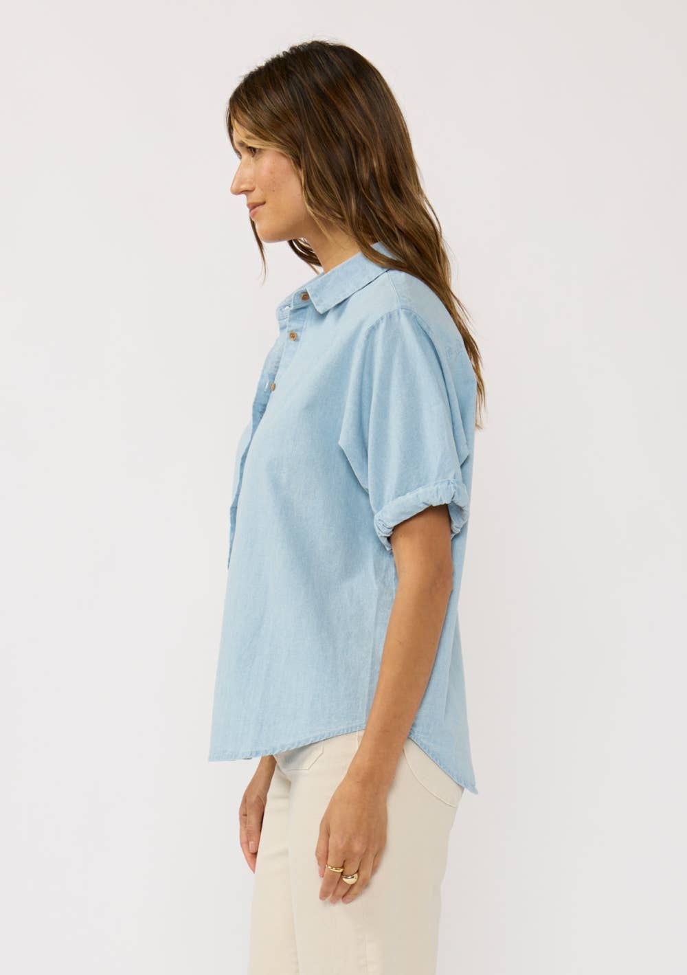 Short Sleeve Chambray Shirt