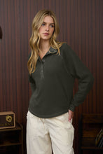 Load image into Gallery viewer, Snap Button Mock Neck Long Sleeve Top
