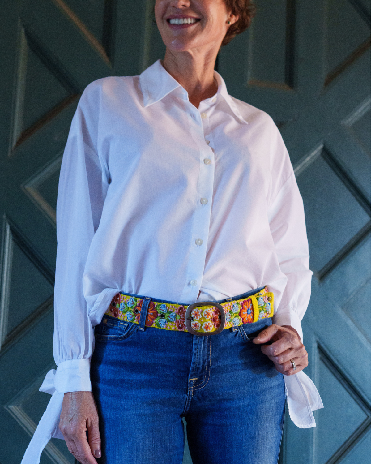 Golden Delicious Embroidered Wool Belt