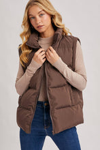Load image into Gallery viewer, FUNNEL NECK COLLAR QUILTED PUFFER VEST
