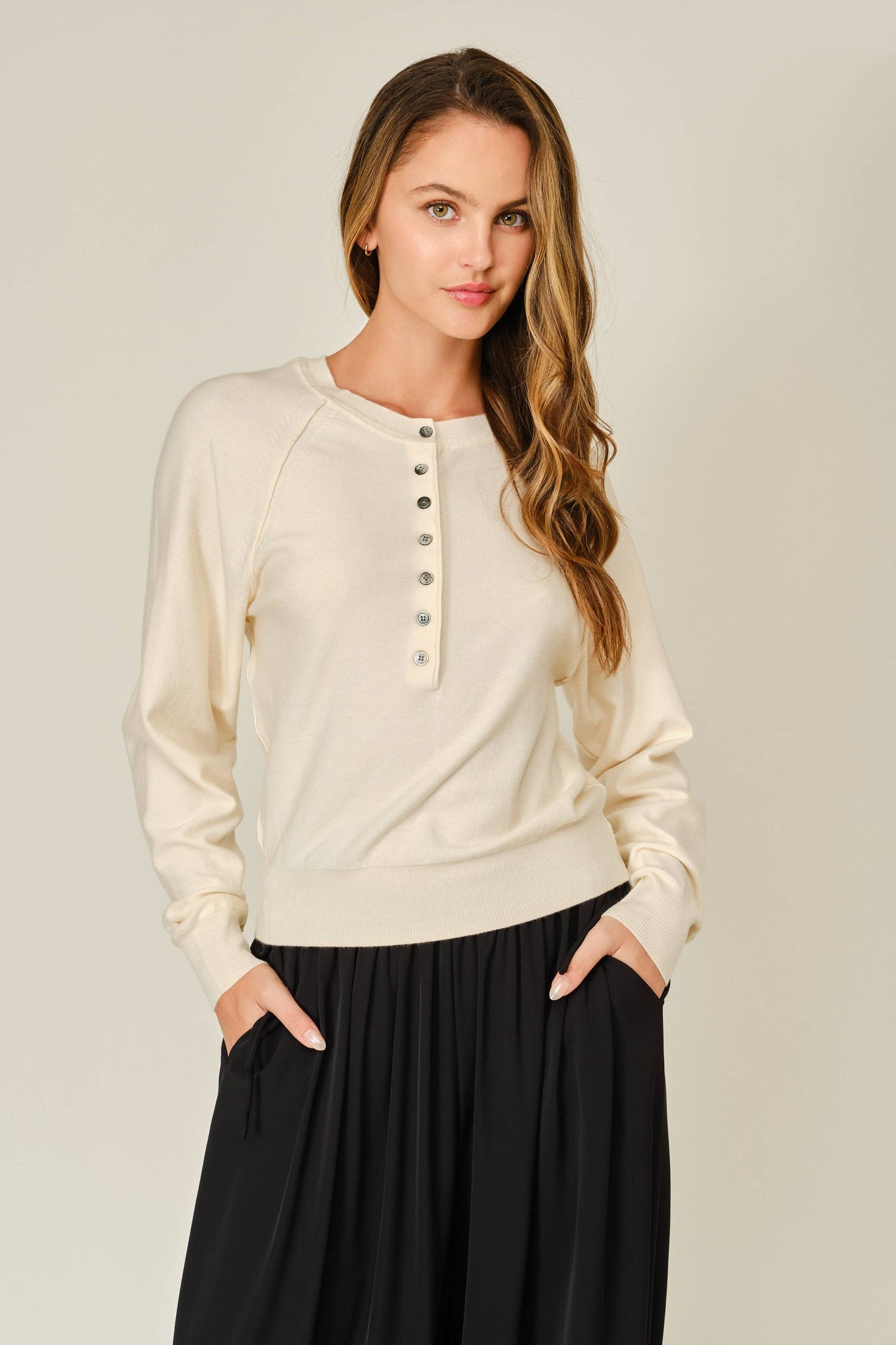 Grey Cashmere Button Down Sweater