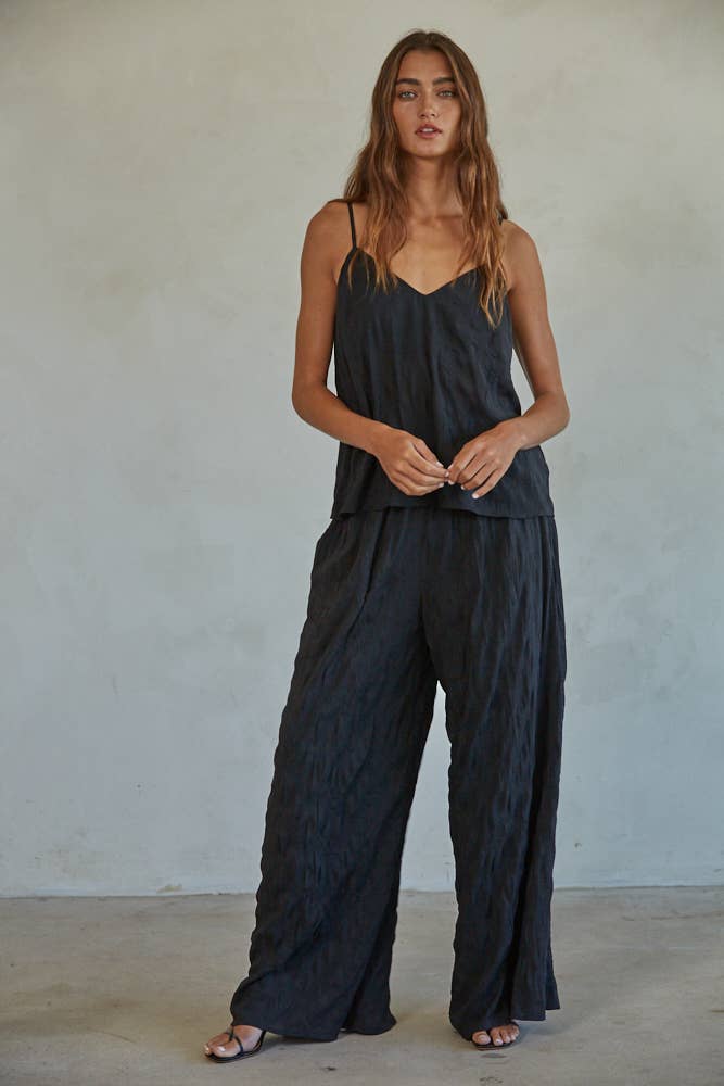 Woven Polyester V-Neck Spaghetti Strap Top