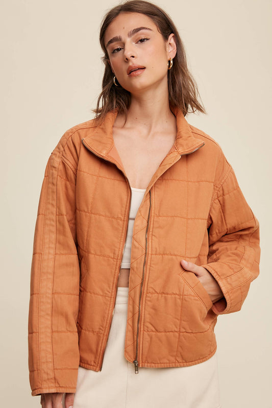 Quilted Cotton Zip Jacket