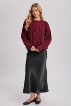Load image into Gallery viewer, Black Satin Midi Skirt Black
