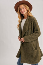Load image into Gallery viewer, Olive Draped Collar Cardigan
