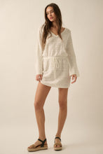 Load image into Gallery viewer, Crochet Drawstring Mini Dress Promesa
