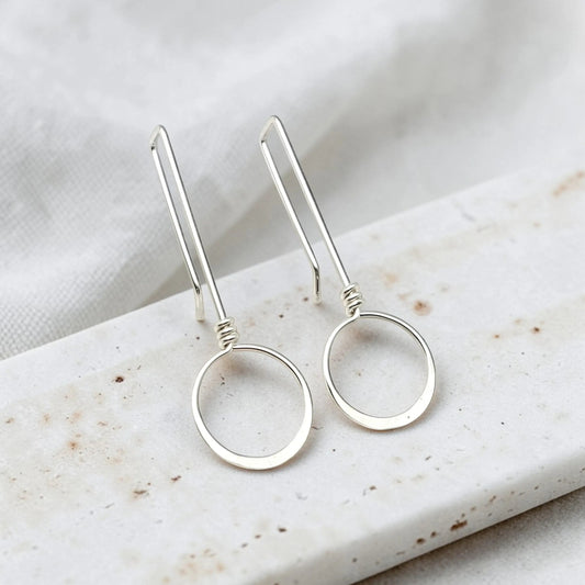 Sterling Silver Threader Hoop Earrings - Handmade Earrings 