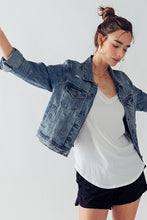Load image into Gallery viewer, Cropped Denim Jacket
