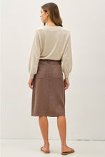 Load image into Gallery viewer, Cocoa Button Up Skirt
