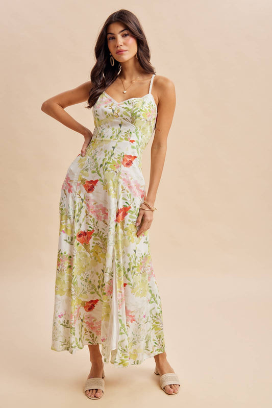 Structured Floral Maxi Dress